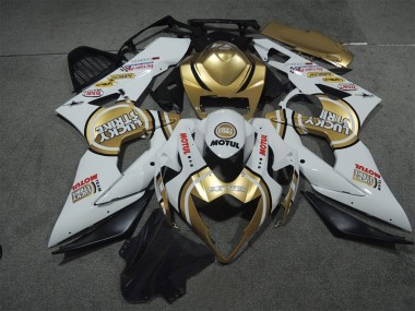 Blanc Or Lucky Strike Motul 05-06 GSXR 1000 Carénage Moto